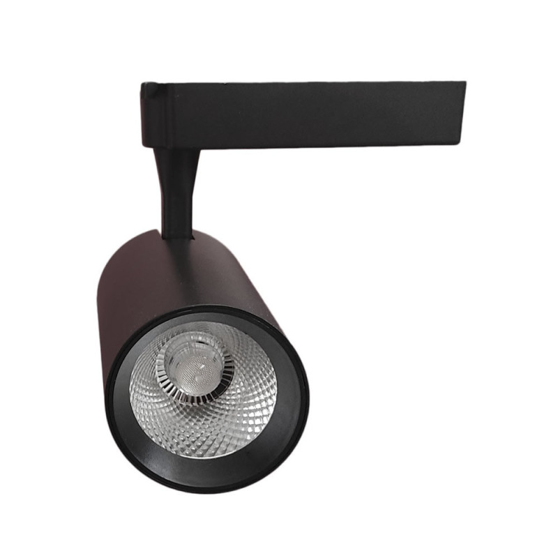 Foco LED 30W Negro Chip Bridgelux Carril Monofásico Color Seleccionable CRI +92 No flick