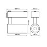 Foco LED 30W Negro Chip Bridgelux Carril Monofásico Color Seleccionable CRI +92 No flick