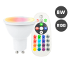 Dicroica LED  8W RGB + 3000K 110º GU10 con Mando a Distancia