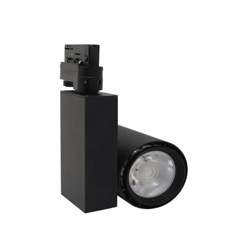 Foco LED 40W Negro para Carril Trifásico 24º CRI +90 UGR17- 5 Años de garantía