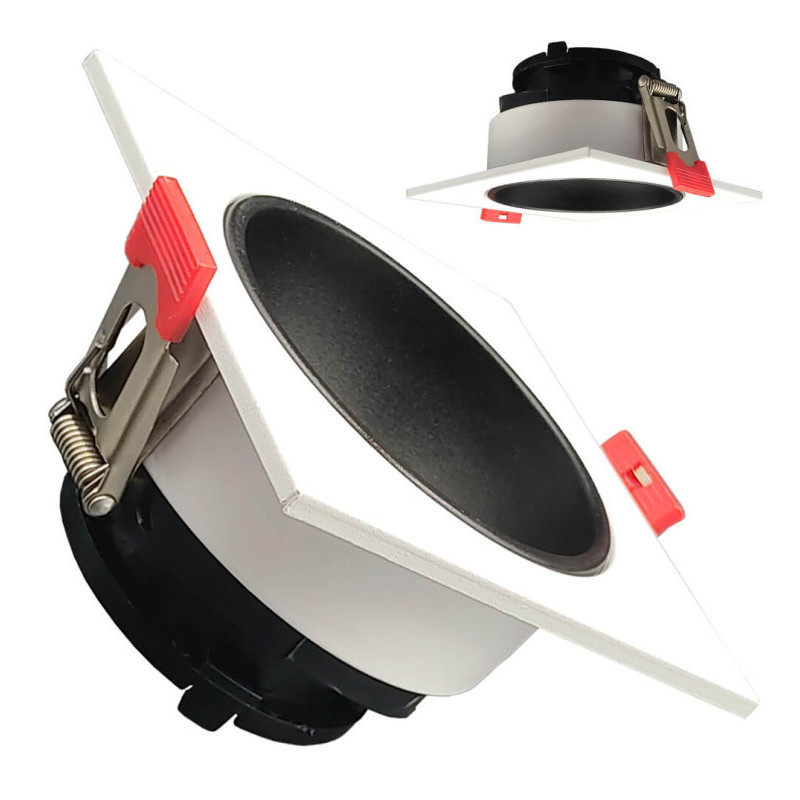 Aro cuadrado basculante GU10 MR16 Exterior Blanco