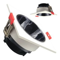 Aro cuadrado basculante GU10 MR16 Exterior Blanco