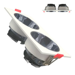 Aro basculante doble GU10 MR16 Exterior Blanco