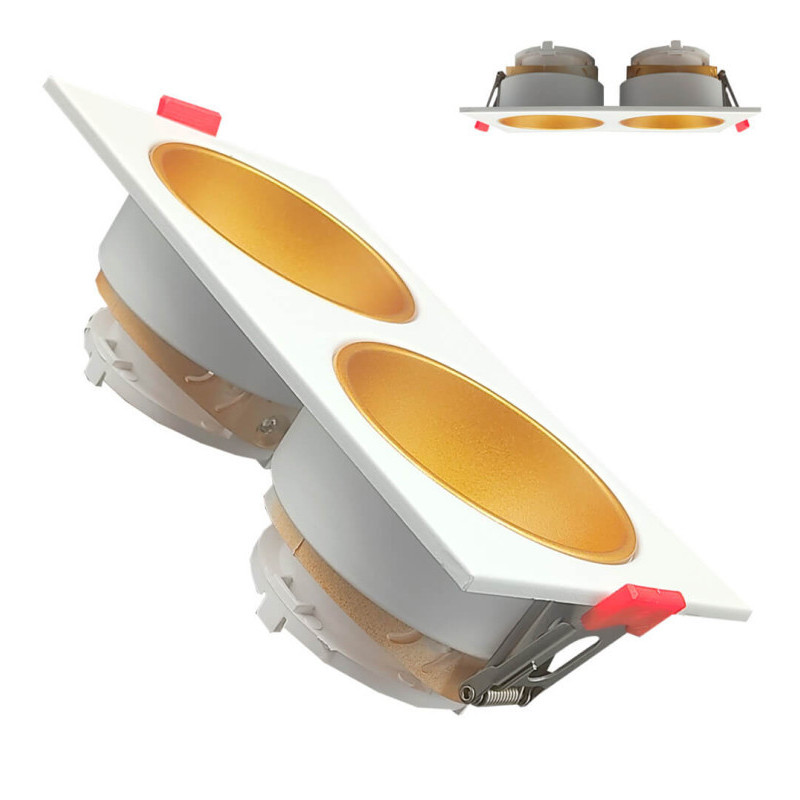 Aro basculante doble GU10 MR16 Exterior Blanco