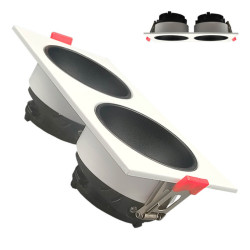 Aro basculante doble GU10 MR16 Exterior Blanco