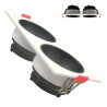 Aro basculante doble GU10 MR16 Exterior Blanco