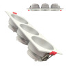Aro basculante triple GU10 MR16 Exterior Blanco