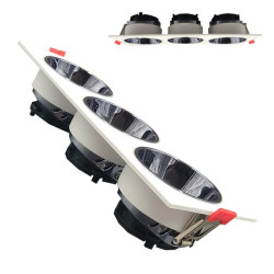 Aro basculante triple GU10 MR16 Exterior Blanco