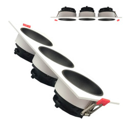 Aro basculante triple GU10 MR16 Exterior Blanco