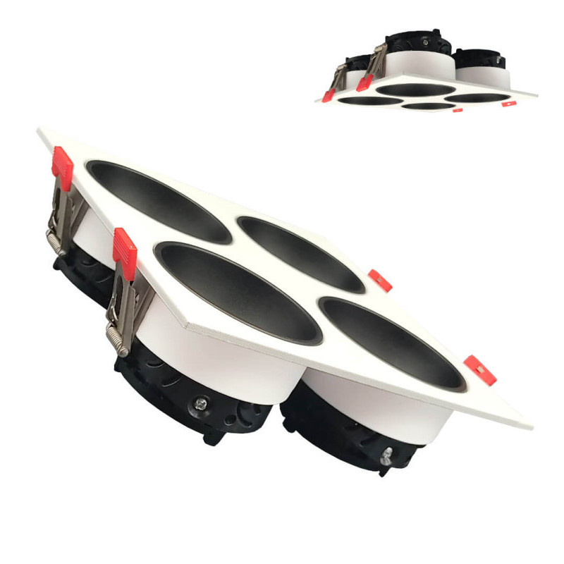 Aro basculante cuádruple GU10 MR16 Exterior Blanco