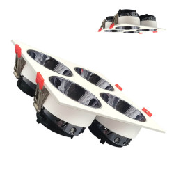 Aro basculante cuádruple GU10 MR16 Exterior Blanco