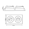 Aro basculante doble GU10 MR16 Exterior Blanco