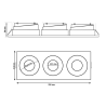 Aro basculante triple GU10 MR16 Exterior Blanco