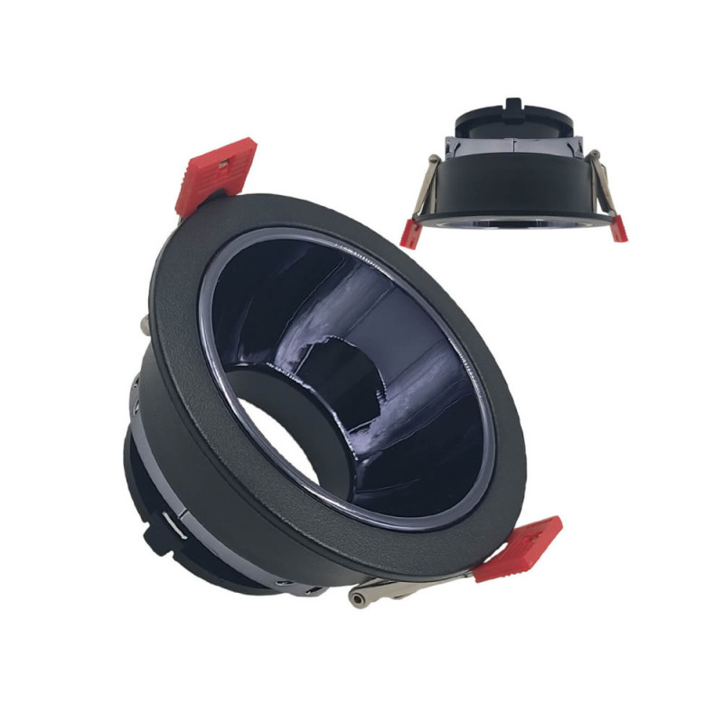 Aro circular basculante GU10 MR16 Exterior Negro