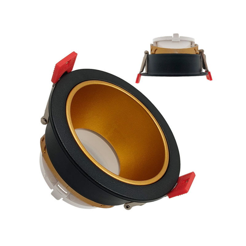 Aro circular basculante GU10 MR16 Exterior Negro