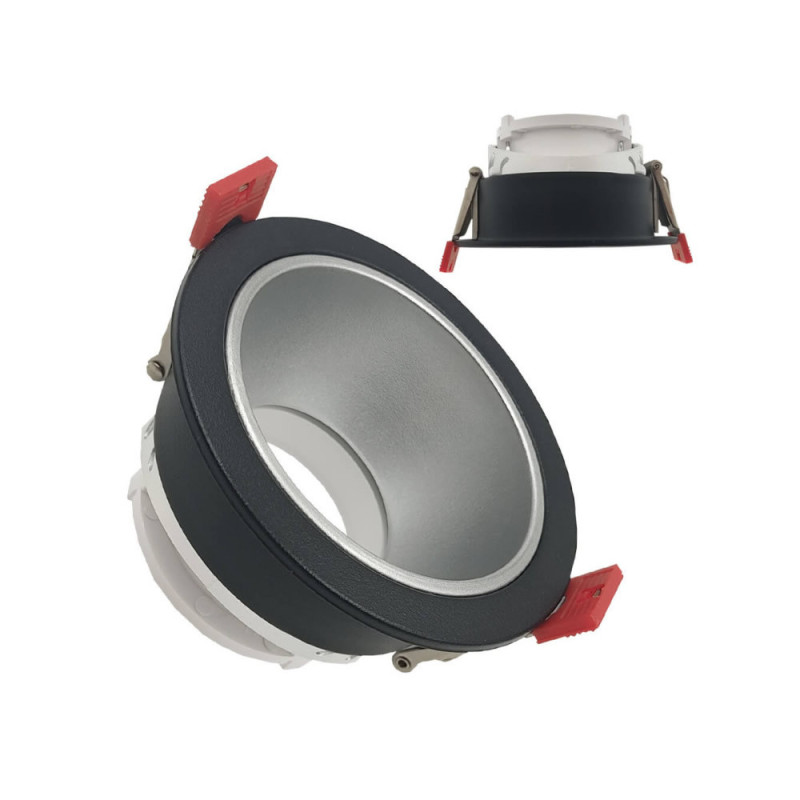 Aro circular basculante GU10 MR16 Exterior Negro