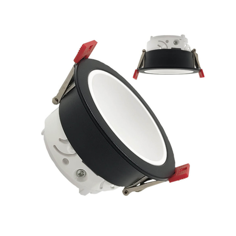 Aro circular basculante GU10 MR16 Exterior Negro