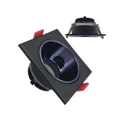Aro cuadrado basculante GU10 MR16 Exterior Negro