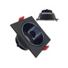 Aro cuadrado basculante GU10 MR16 Exterior Negro
