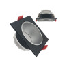 Aro cuadrado basculante GU10 MR16 Exterior Negro
