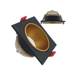 Aro cuadrado basculante GU10 MR16 Exterior Negro