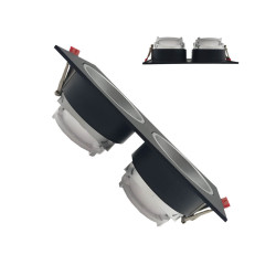 Aro basculante doble GU10 MR16 Exterior Negro