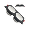 Aro basculante doble GU10 MR16 Exterior Negro