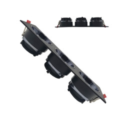 Aro basculante triple GU10 MR16 Exterior Negro