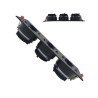 Aro basculante triple GU10 MR16 Exterior Negro