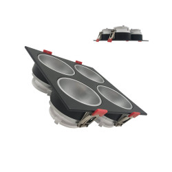Aro basculante cuádruple GU10 MR16 Exterior Negro