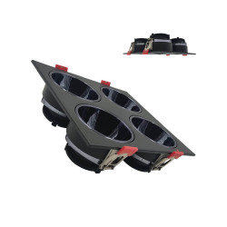 Aro basculante cuádruple GU10 MR16 Exterior Negro
