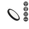 Plafón o Downlight LED Circular Negro Potencia y Color Seleccionable 5CCT 8W - 6W- 4W - 2W 140Lm/W IP44