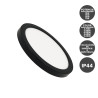 Plafón o Downlight LED Circular Negro Potencia y Color Seleccionable 5CCT 18W - 16W - 14W - 12W 140Lm/W IP44