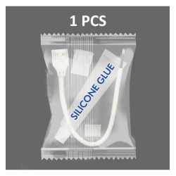 KIT Pegamento de Silicona + Cable conector para Tiras LED COB + SMD 10mm - 12mm IP65
