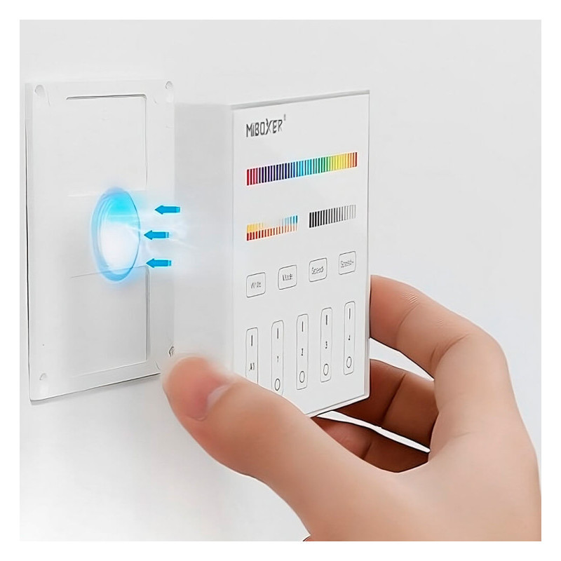Panel de control táctil RF para pared LED RGB + CCT - 4 Zonas
