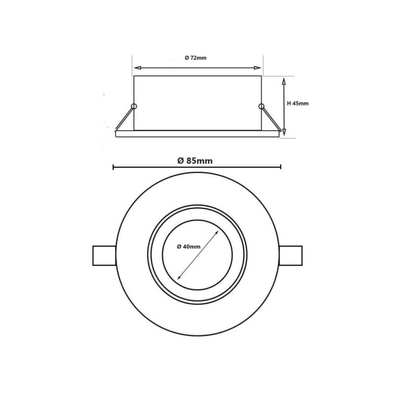 Aro Fijo IP65 Blanco Circular GU10-MR16