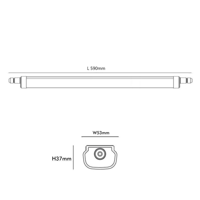 Regleta Estanca LED 15W Interconectable 60cm IP65