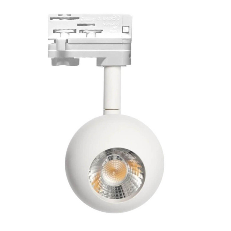 Foco LED 10W Blanco Carril Trifasico Chip Bridgelux CRI+93- 3 AÑOS DE GARANTIA