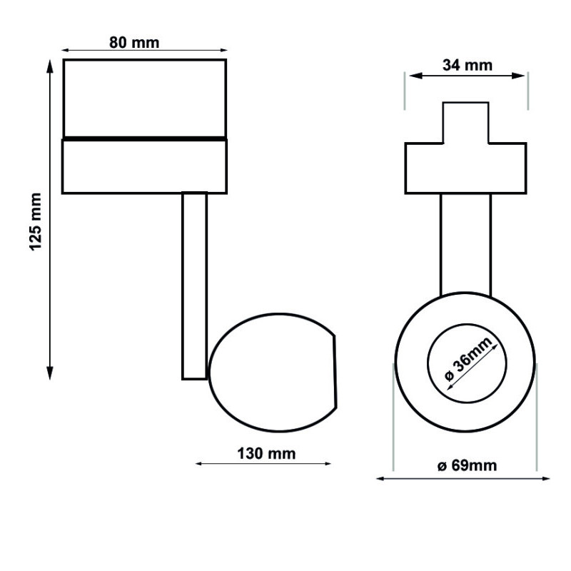 Foco LED 10W Blanco Carril Trifasico Chip Bridgelux CRI+93- 3 AÑOS DE GARANTIA
