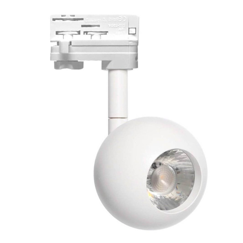 Foco LED 10W Blanco Carril Trifasico Chip Bridgelux CRI+93- 3 AÑOS DE GARANTIA