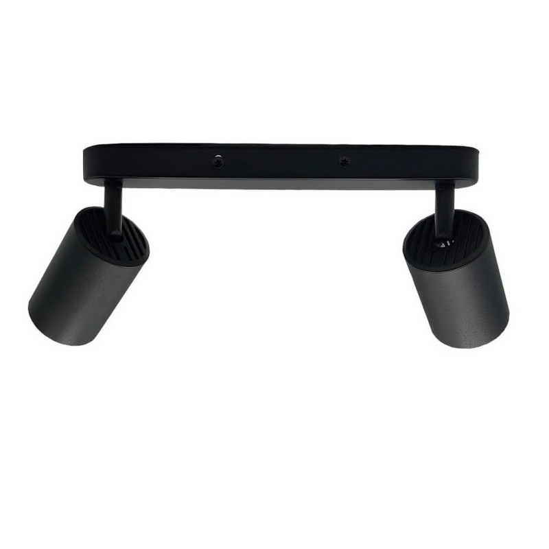 Aplique de techo Orientable Negro Aluminio para 2 Lámpara GU10
