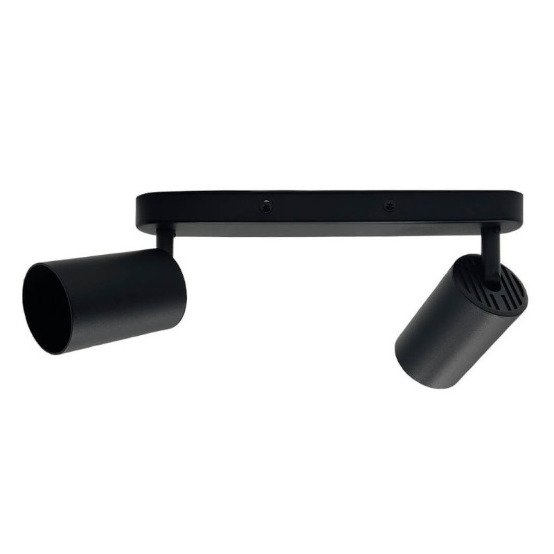 Aplique de techo Orientable Negro Aluminio para 2 Lámpara GU10