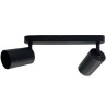 Aplique de techo Orientable Negro Aluminio para 2 Lámpara GU10