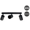 Aplique de techo Orientable Negro Aluminio para 3 Lámpara GU10