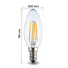 Bombilla LED Filamento Vela 4W E14 C37