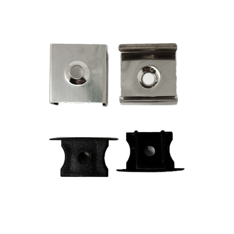 Perfil de encastrar Kit completo Negro 2 metros