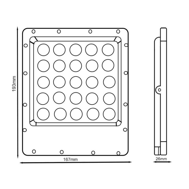 Foco Proyector Exterior LED 50W OSRAM CHIP  140Lm/W - 5 Años de garantia