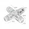Conector de cables en X IP68