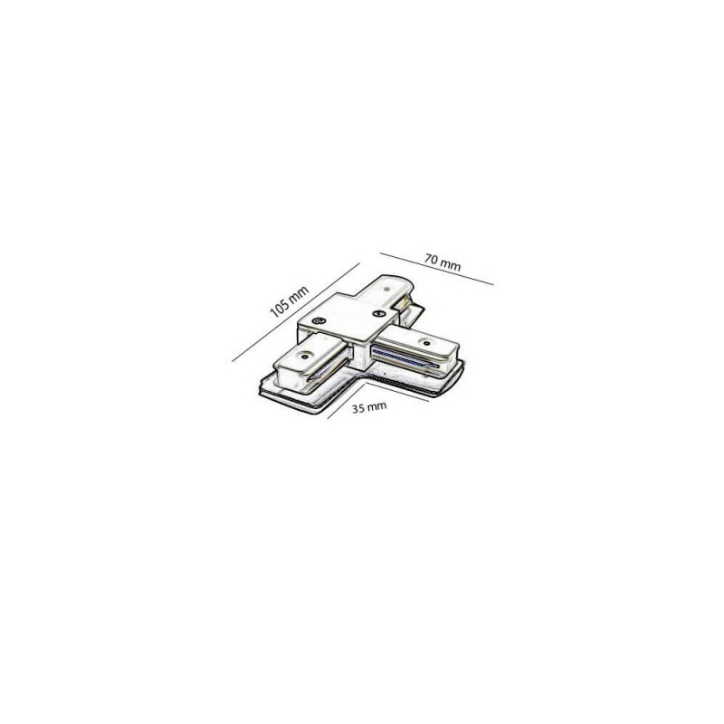 Conector tipo T  para Carril Monofásico REFORZADO