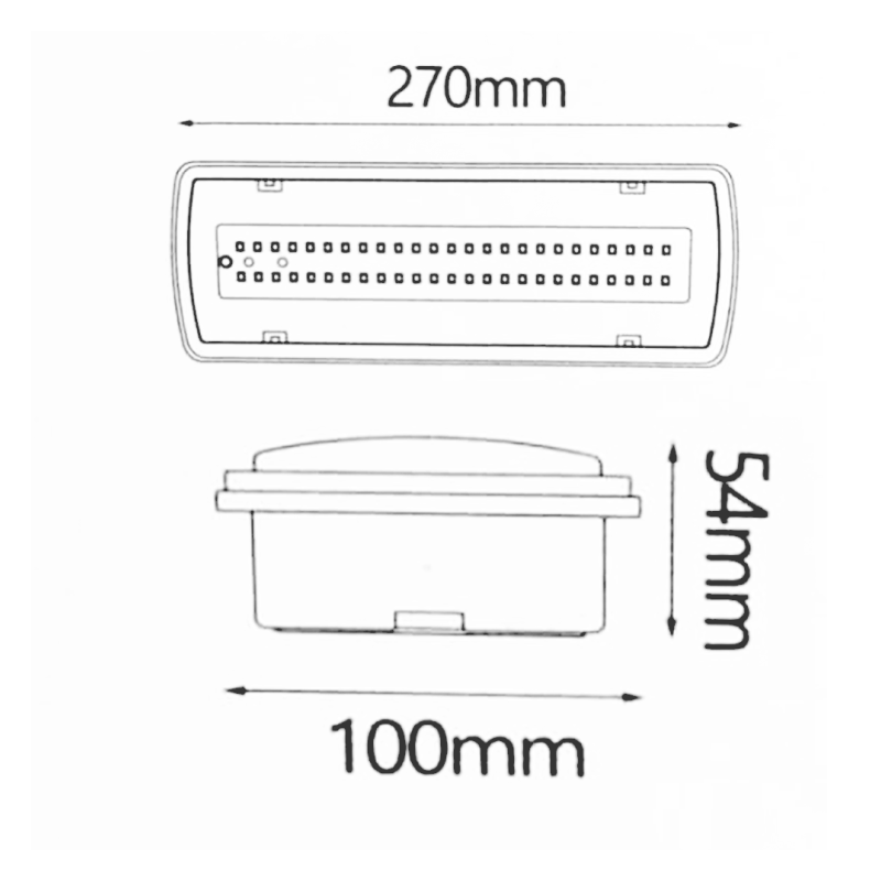 Luz Emergencia LED 4W + Auto-test + Kit Techo + Opción Luz Permanente - IP65